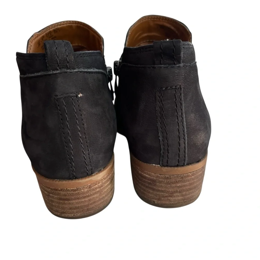Franco Sarto Women’s Sz 7.5M Black Suede Leather Side Zipper Laslo Ankle Booties
